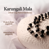 Karungali Malai Silver Cap Plated Necklace
