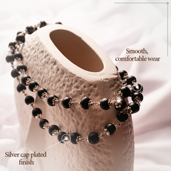 Karungali Malai Silver Cap Plated Necklace