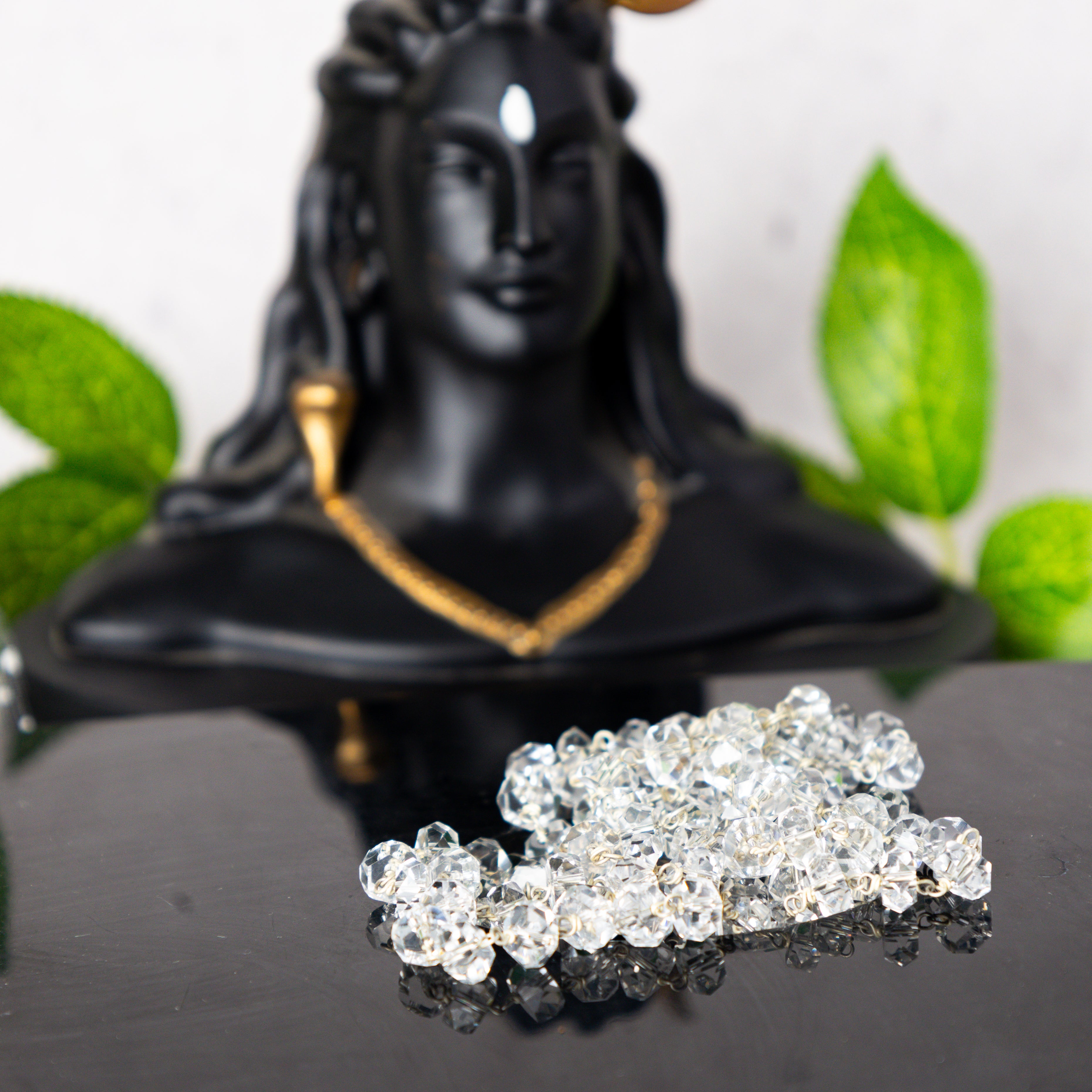 Diamond Cut Rock Crystal Sphatik Mala