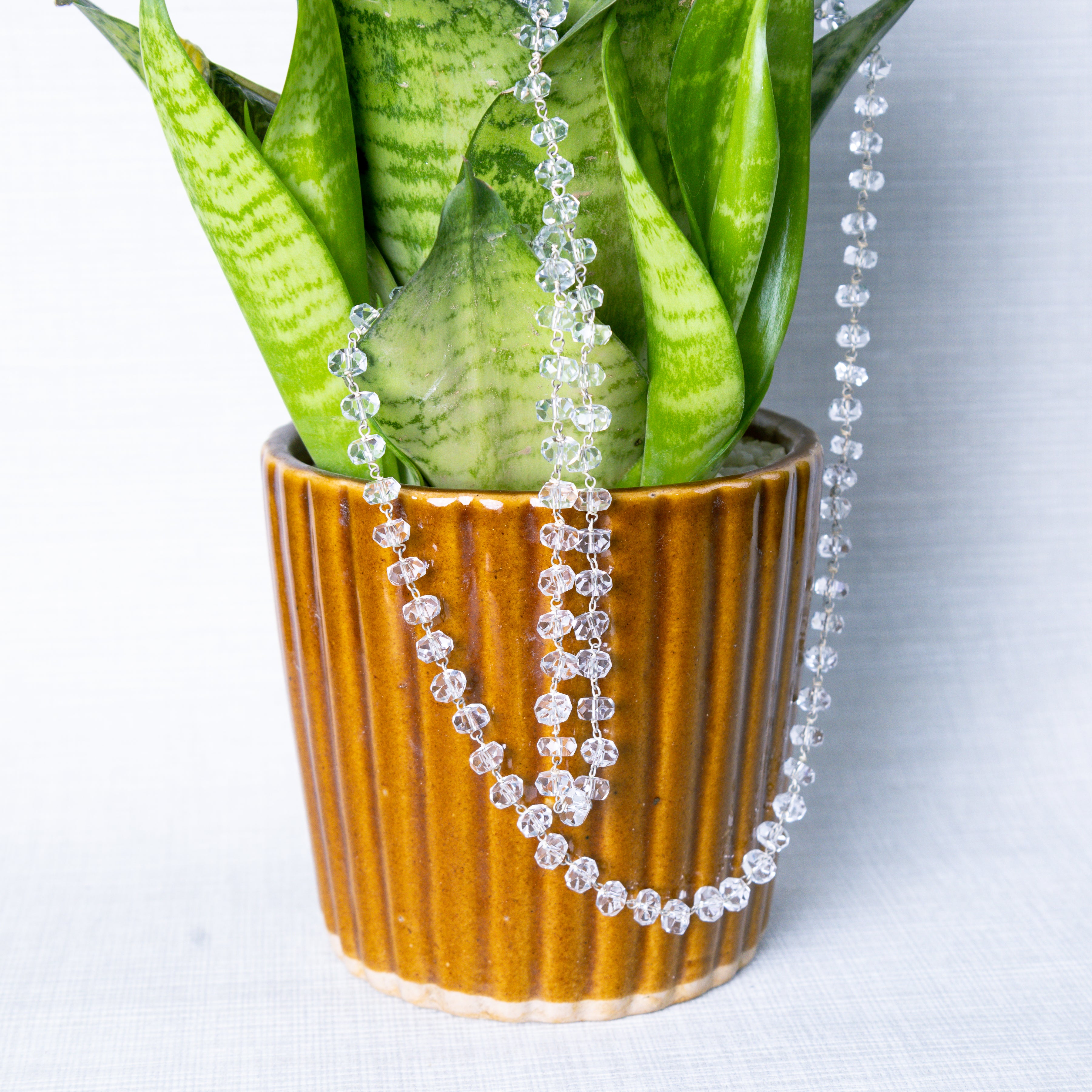 Diamond Cut Rock Crystal Sphatik Mala