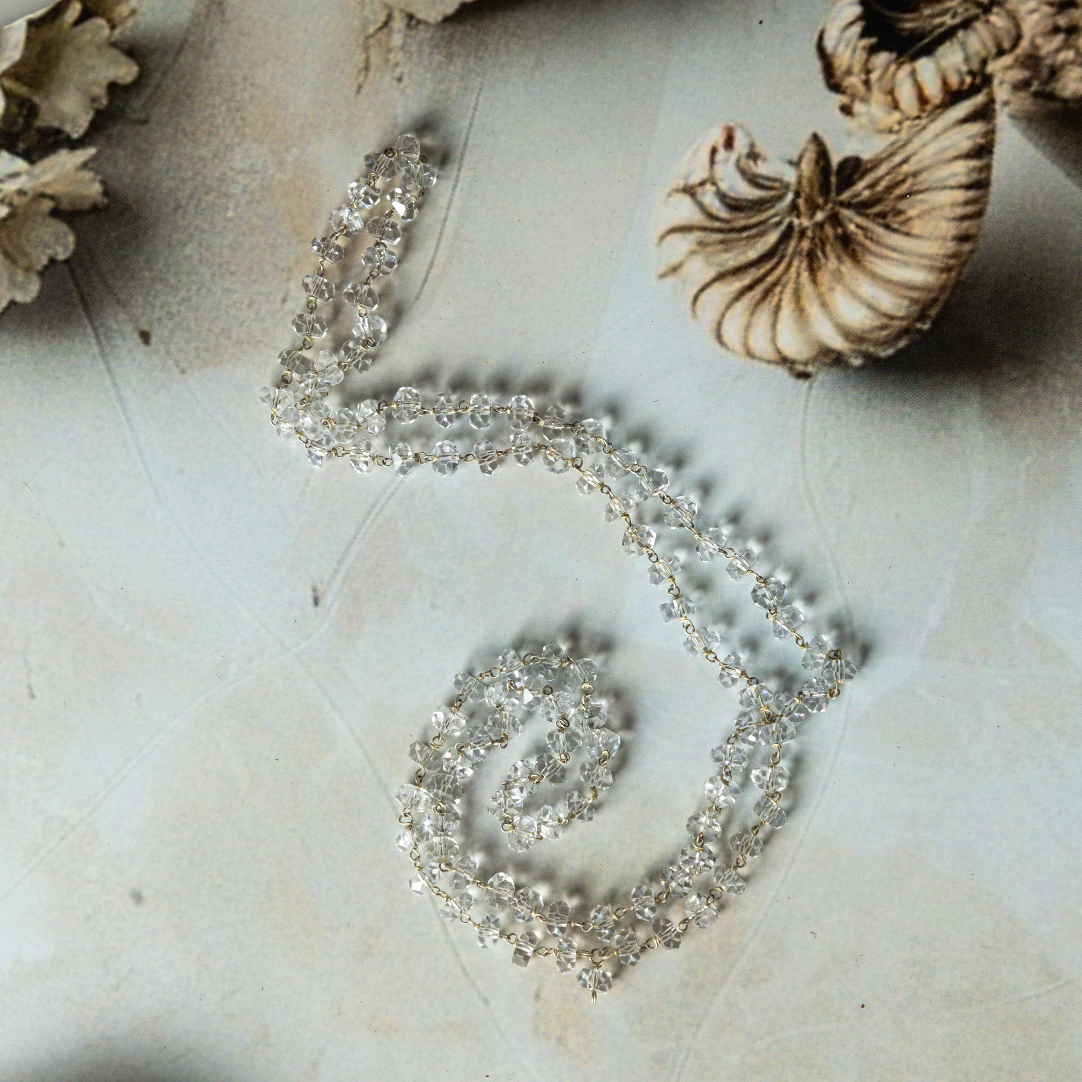 Diamond Cut Rock Crystal Sphatik Mala