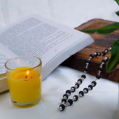 Karungali Malai Silver Cap Plated Necklace